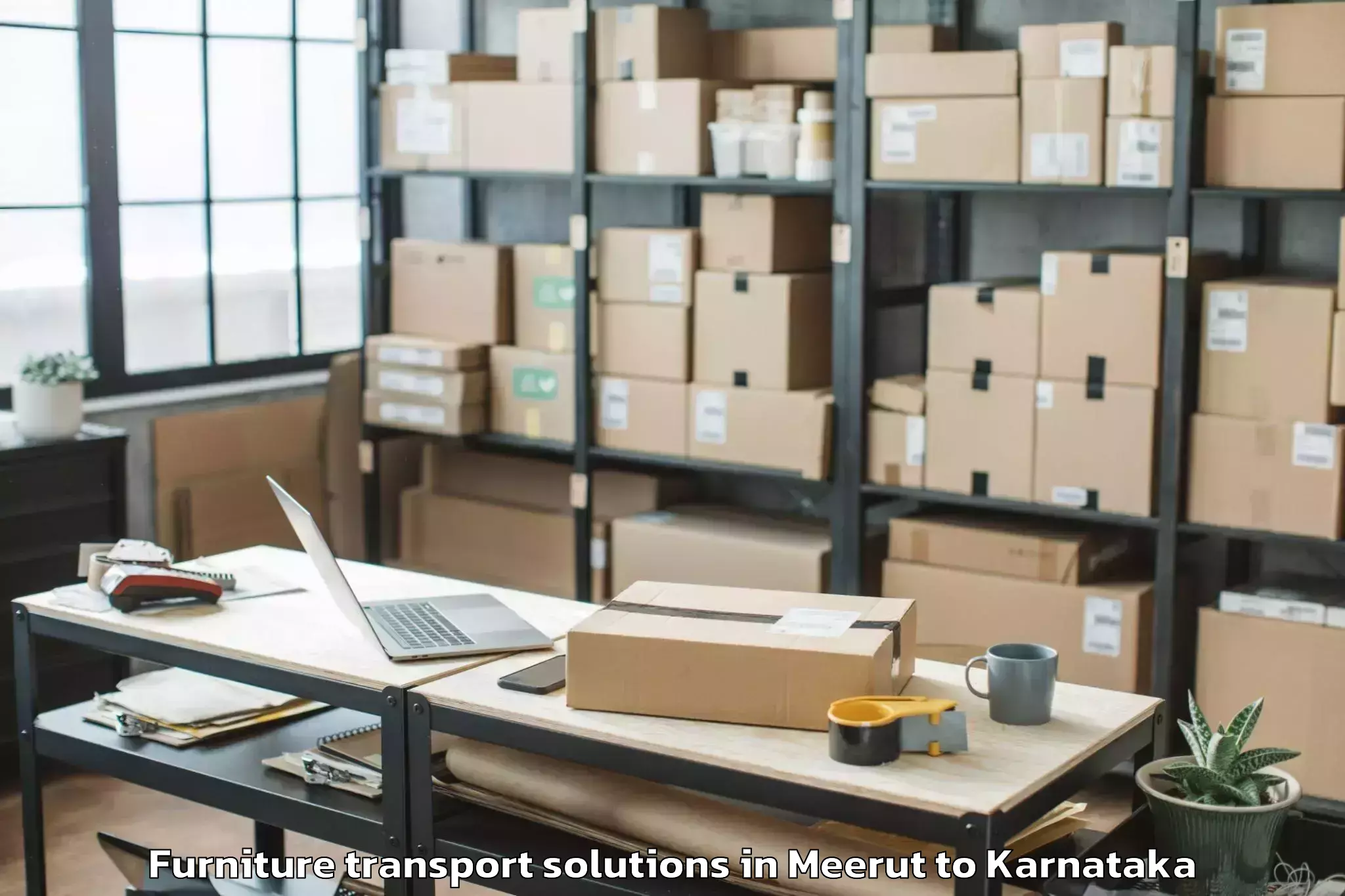 Easy Meerut to Konnur Furniture Transport Solutions Booking